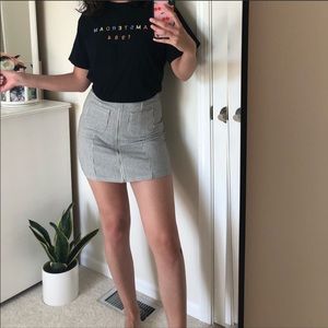 brandy melville striped zip up a-line skirt